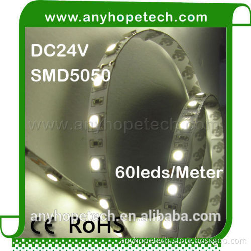 high lumen Ra 90 12v 24v UL epistar chip 4000k led strip 5050 light